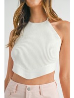 EM & ELLE Ellis Halter Ribbed Top