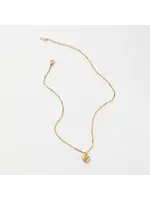 Steel Zirconia Dainty Heart Pendant Necklace - Gold