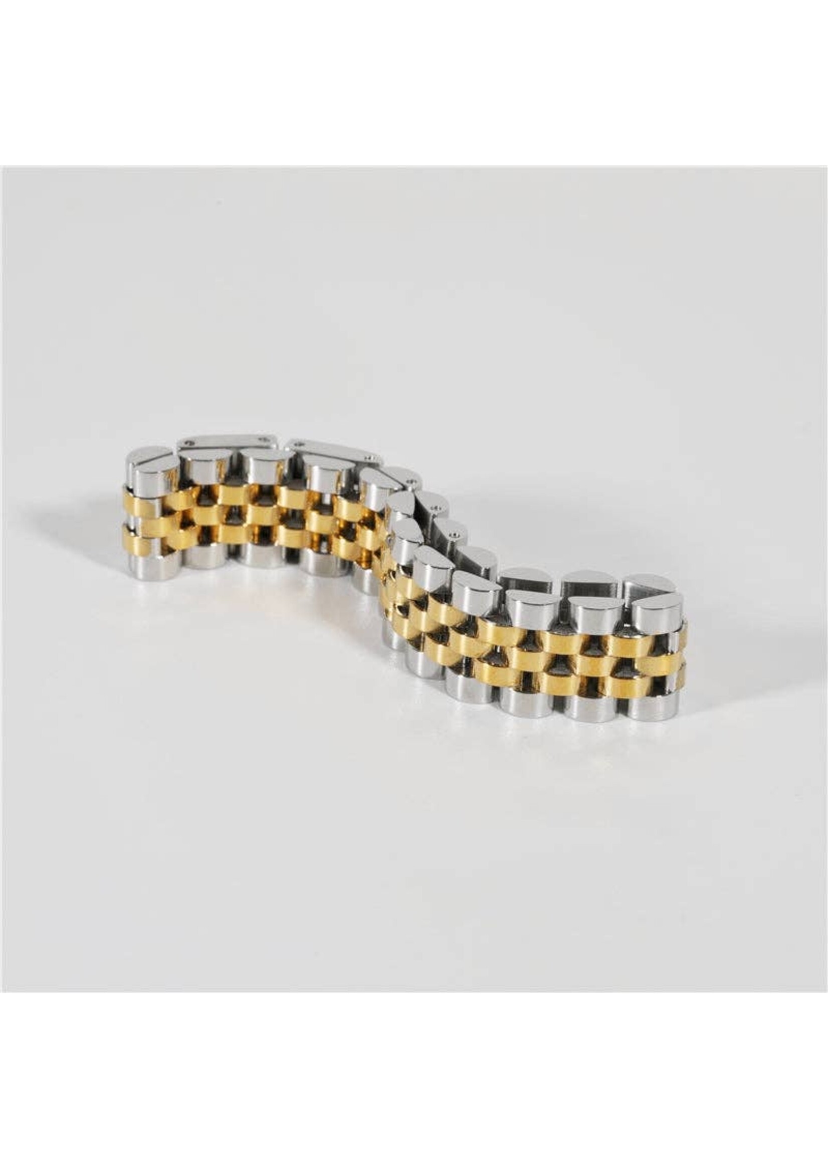 Steel Woven Gold Silver Watch Chain Bracelet