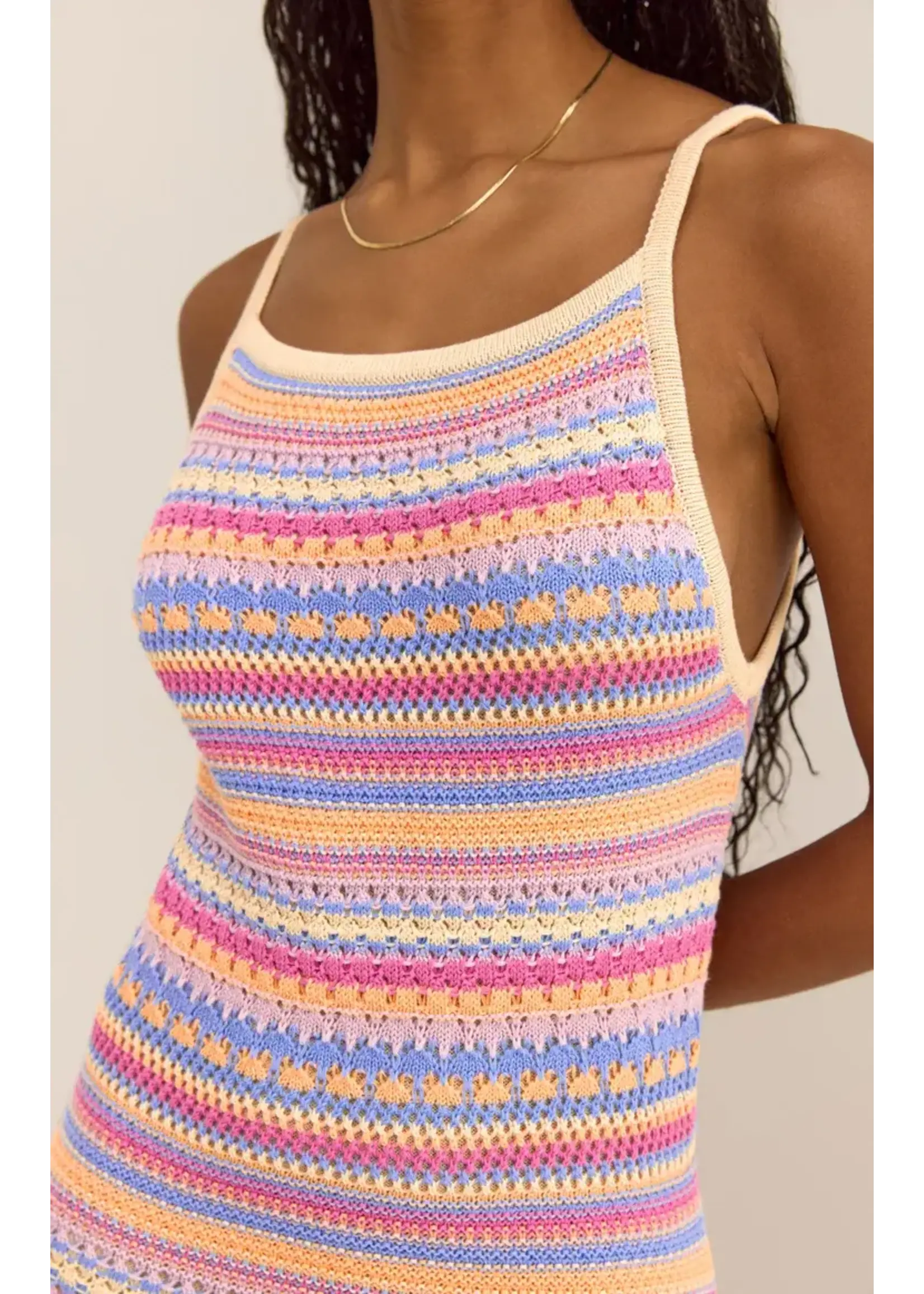 Z Supply Santa Cruz Stripe Crochet Midi Dress