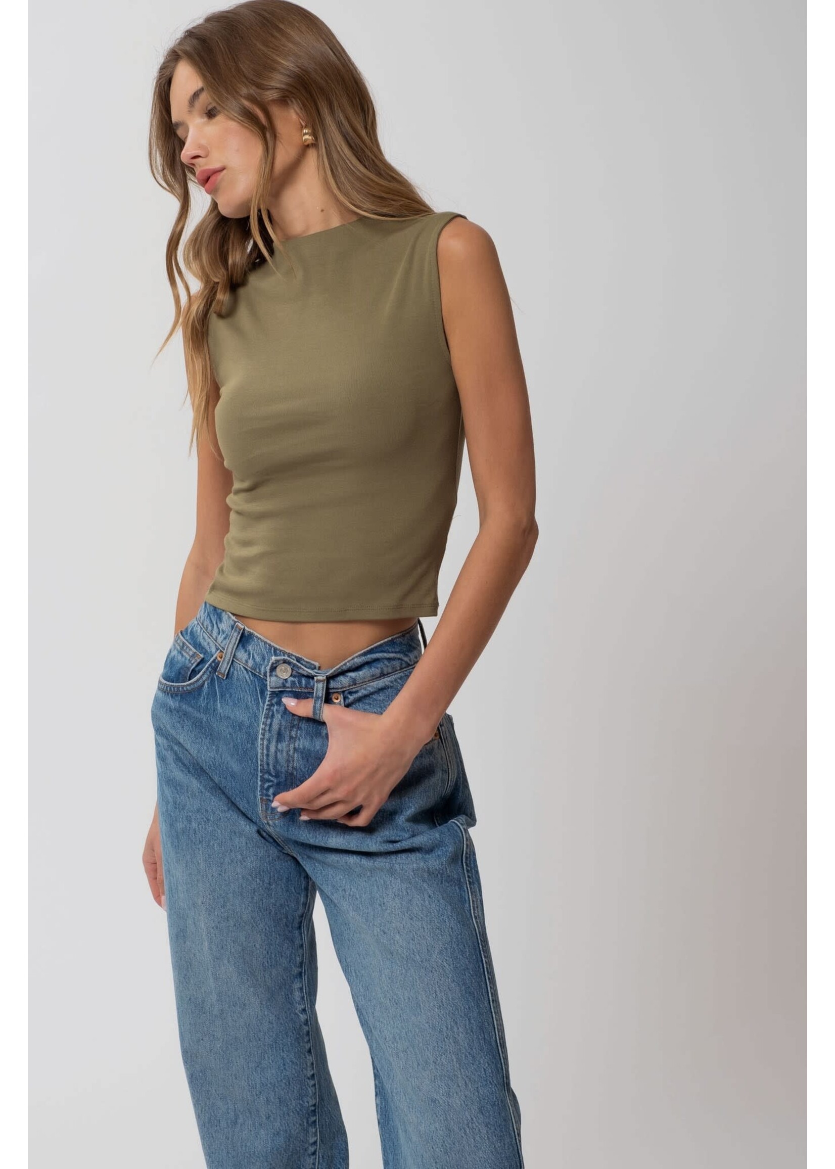 EM & ELLE Dawson Mock Neck Tank