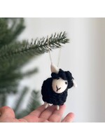 Felt Mini Fluffy Sheep Ornament - Black