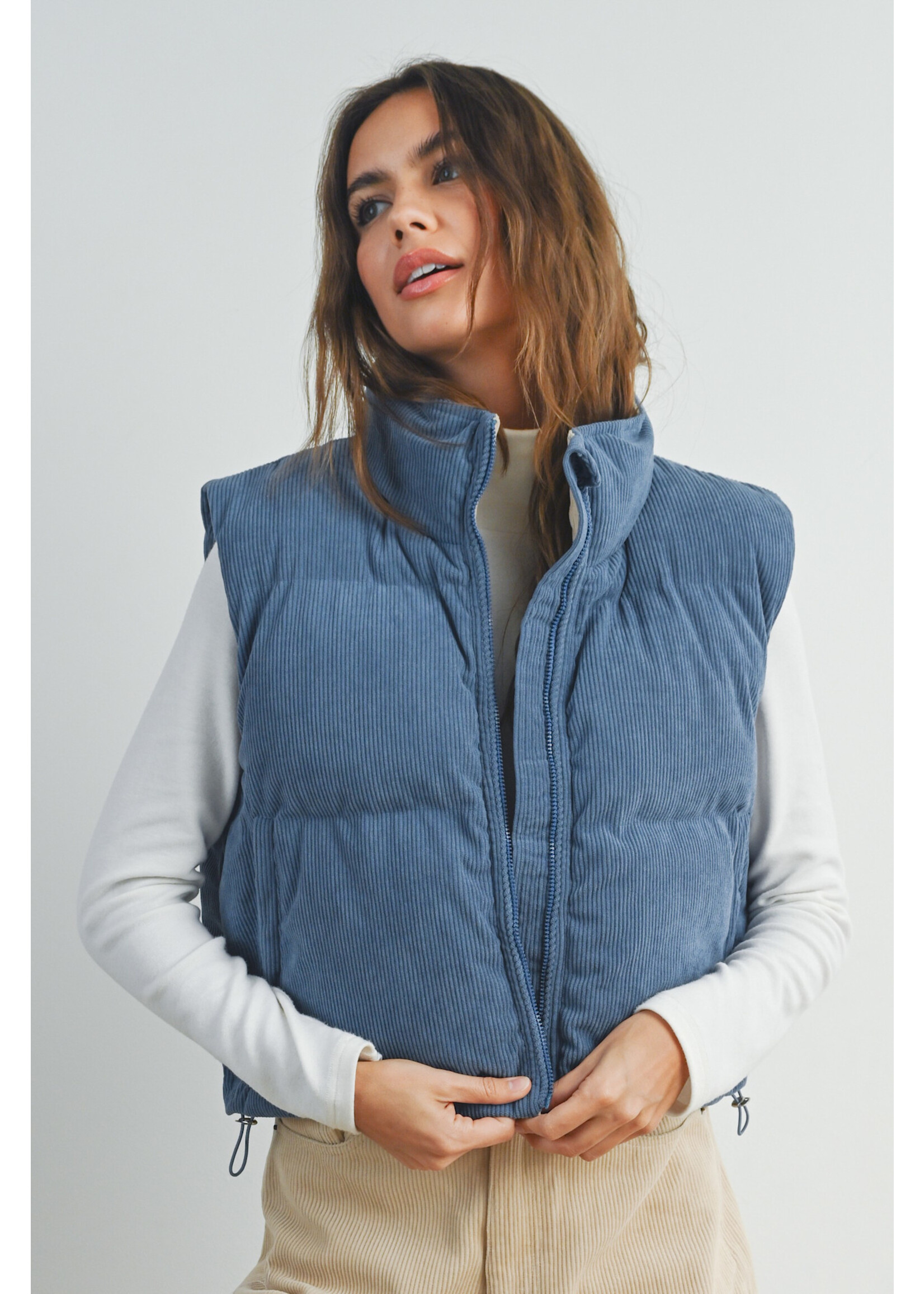 EM & ELLE Cordurouy Puffer Vest