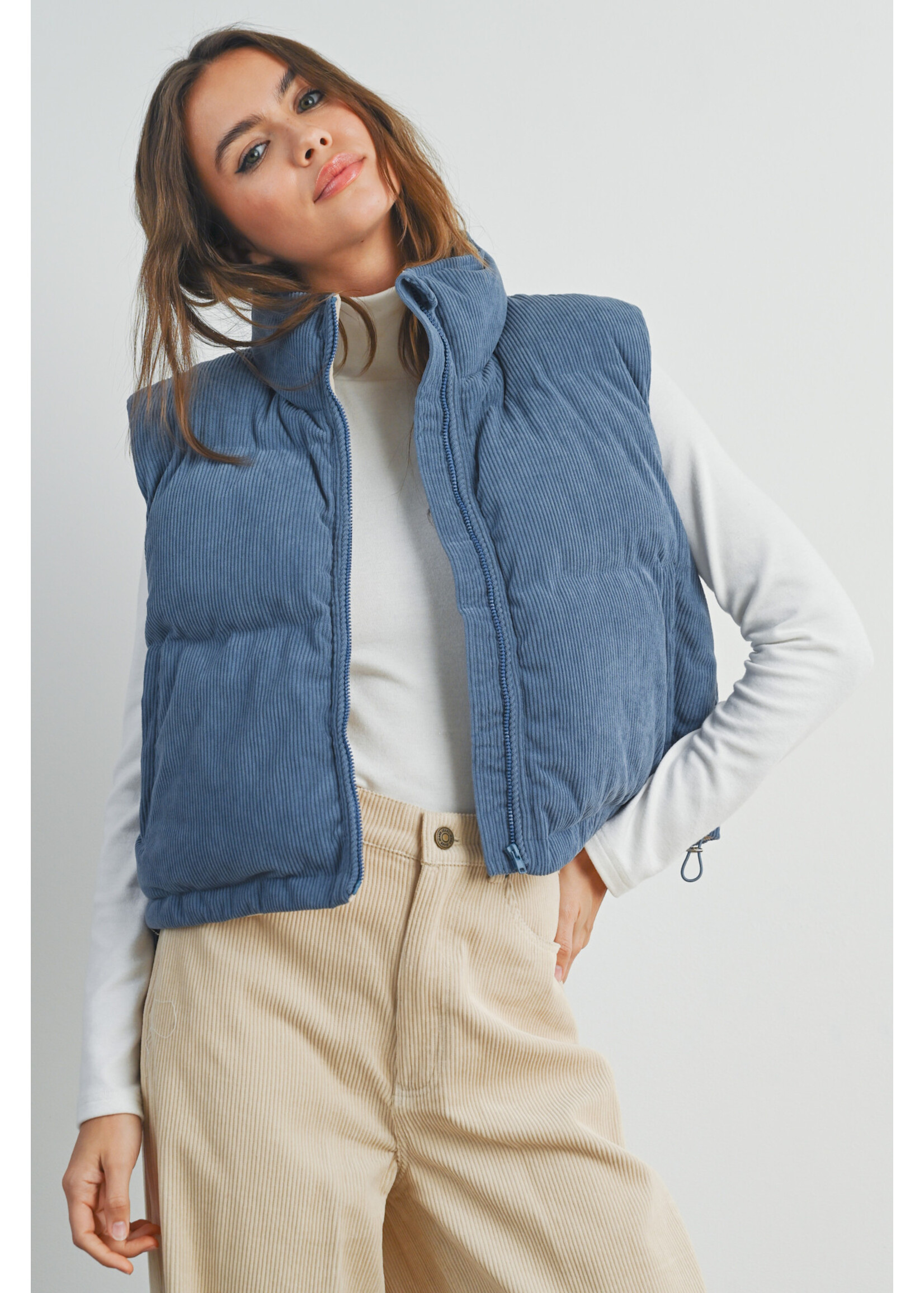 EM & ELLE Cordurouy Puffer Vest