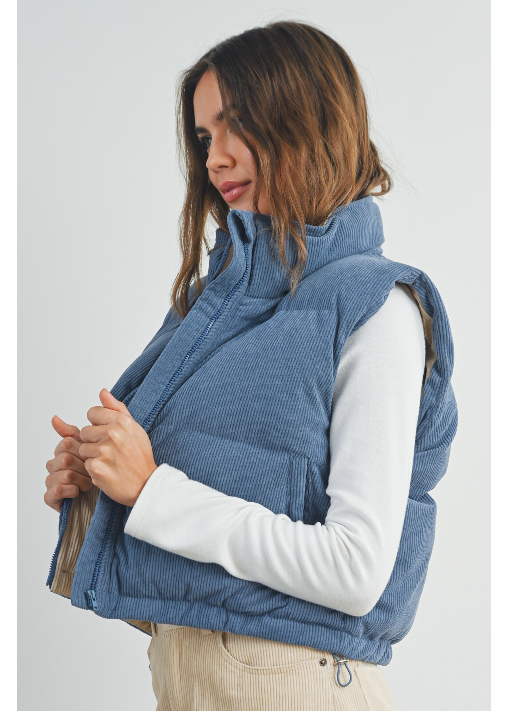EM & ELLE Cordurouy Puffer Vest