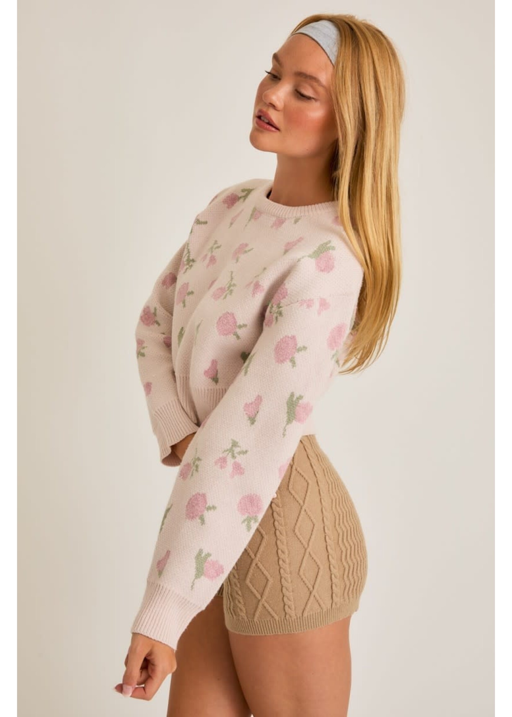 EM & ELLE Eve Floral Pattern Sweater