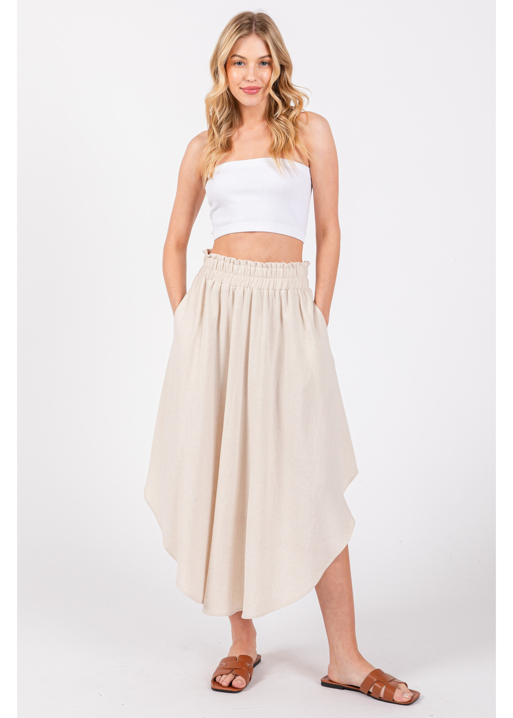 EM & ELLE Lexi Linen Midi Skirt