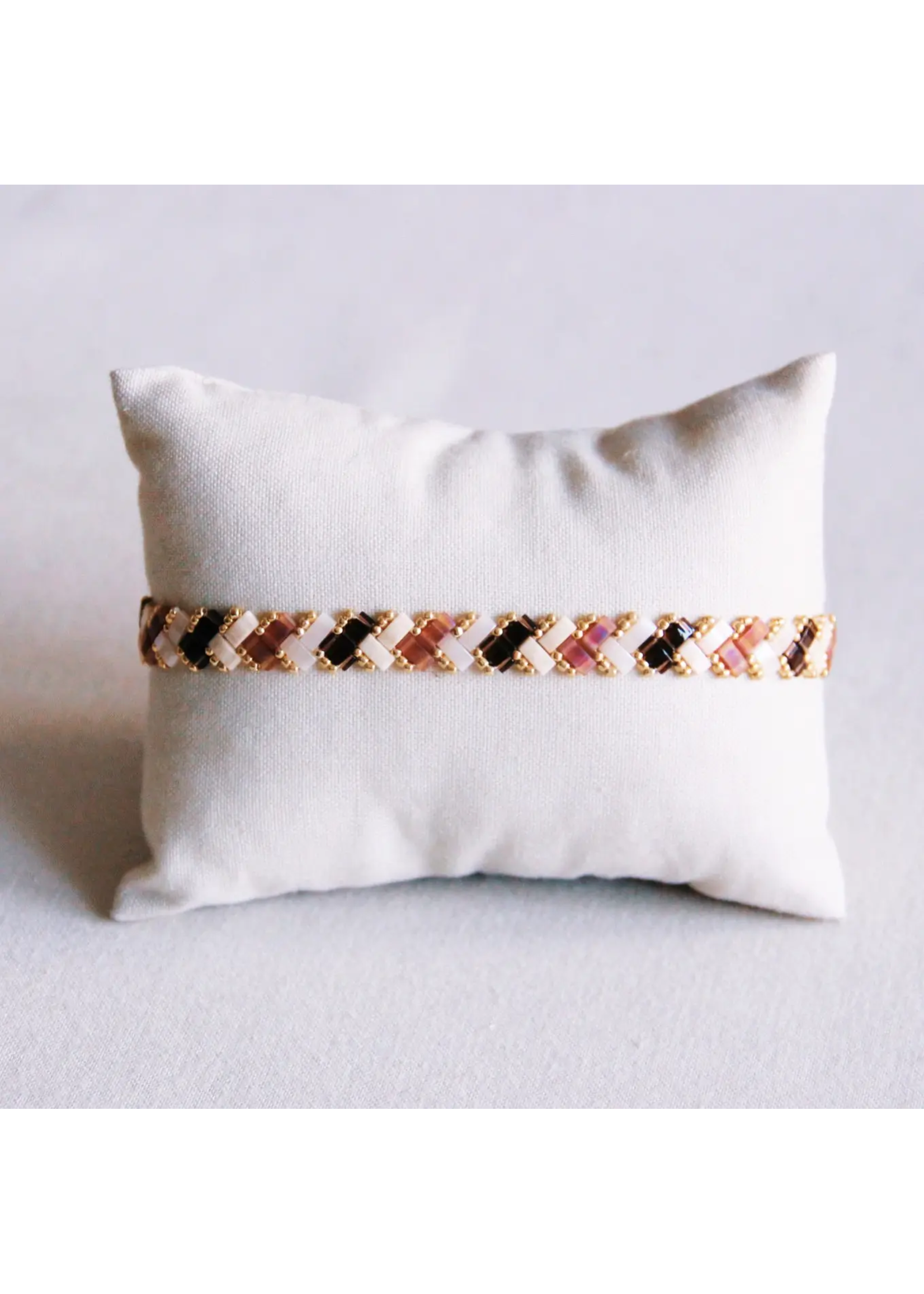 Braided Tila Bead Bracelet - Nude Colors