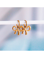 Stainless Steel Hoop Earrings with Bow