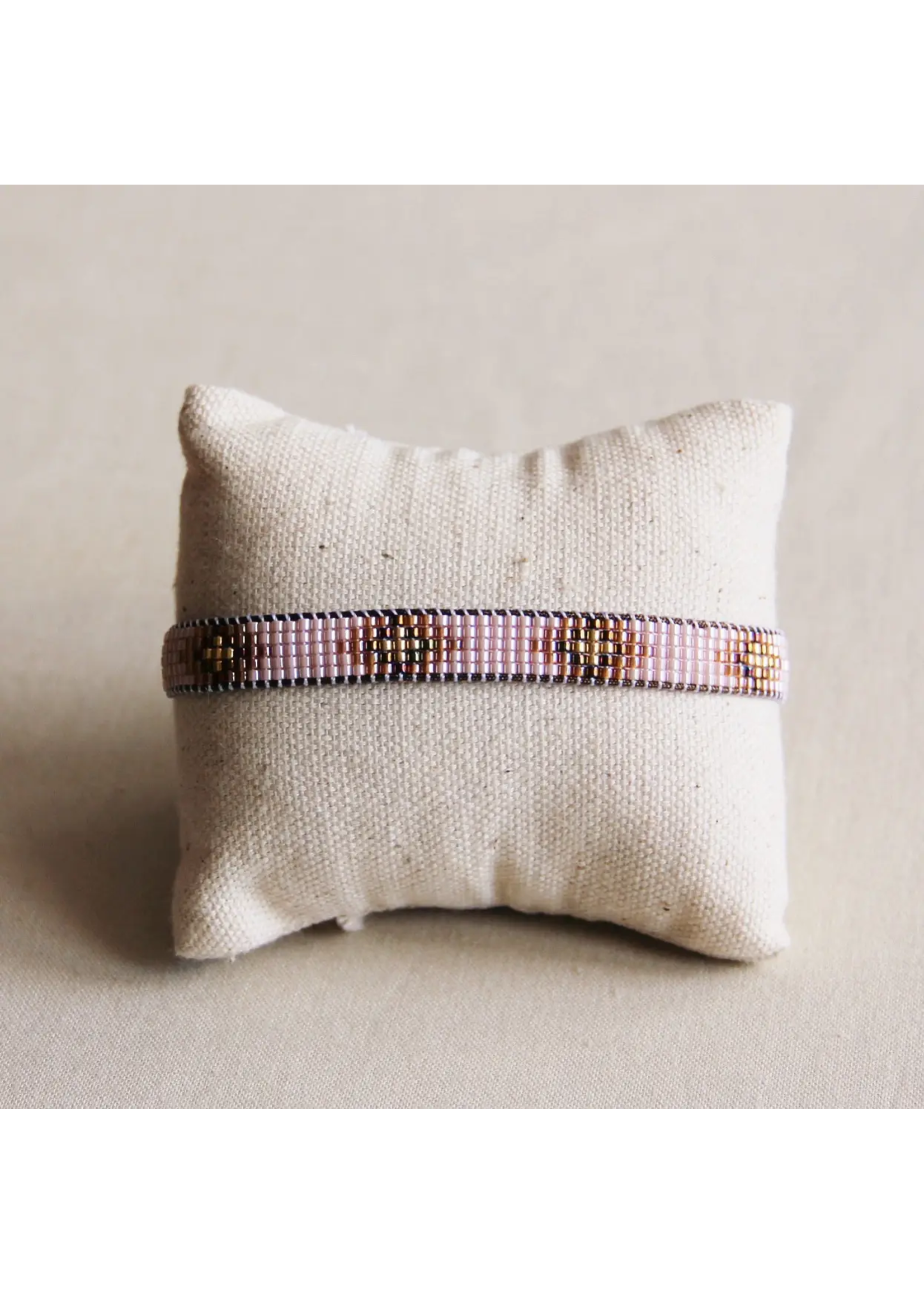 Weaving Bracelet Nude/Cognac/Goldplated