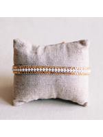Weaving Bracelet w/Cubes and Pearls