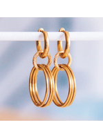 Wide Earring with Twisted and Smooth Rings