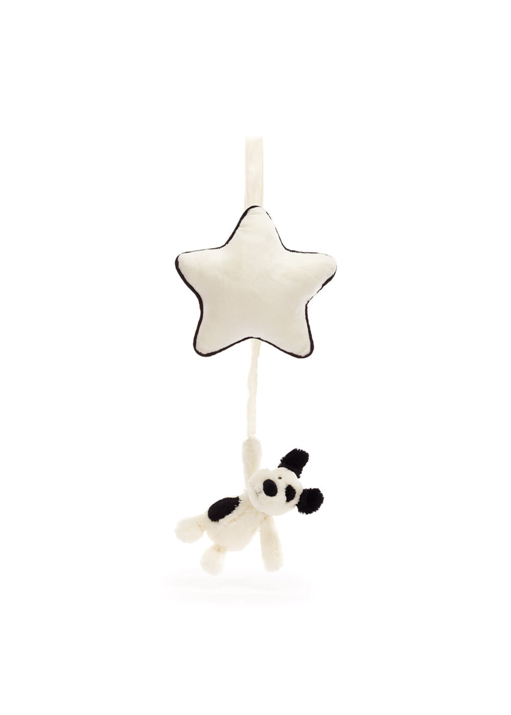Jellycat Bashful Black & Cream Puppy Musical Pull