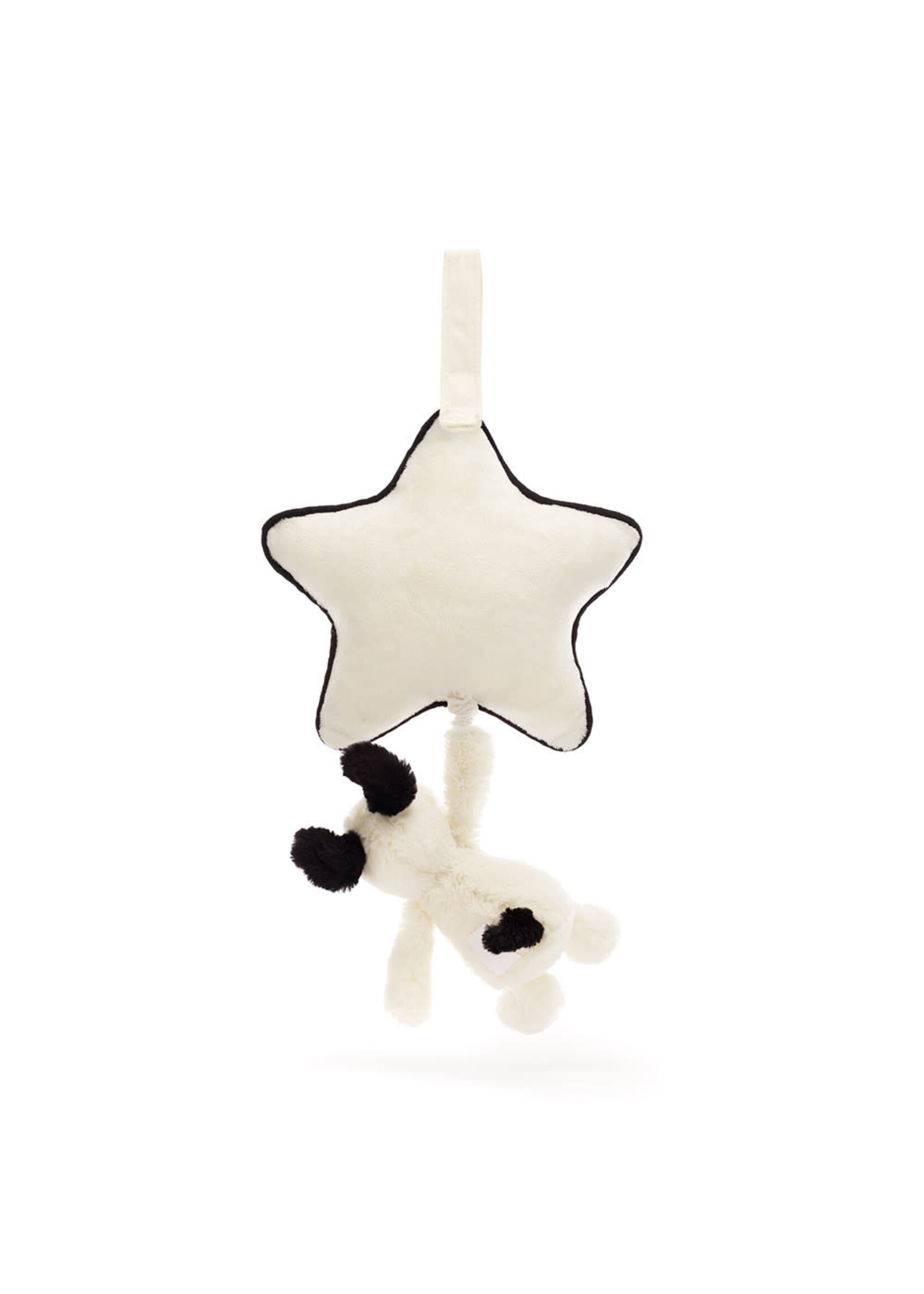 Jellycat Bashful Black & Cream Puppy Musical Pull