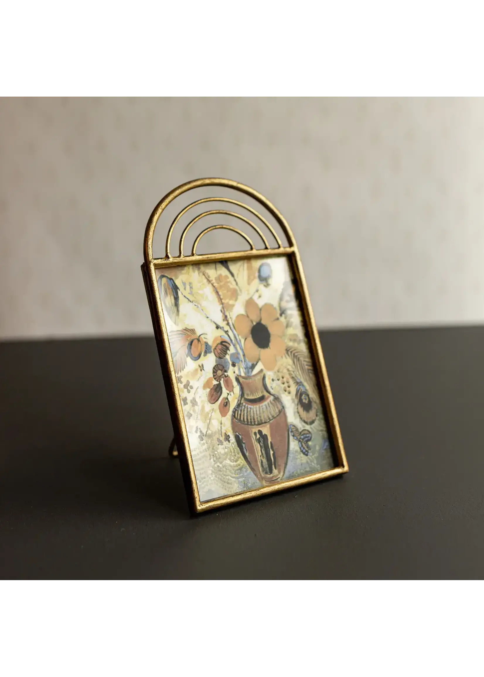 Faye 5x7 Photo Brass Arched Picture Frame Metal