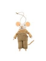 Overalls Olive Mouse Holiday Ornament