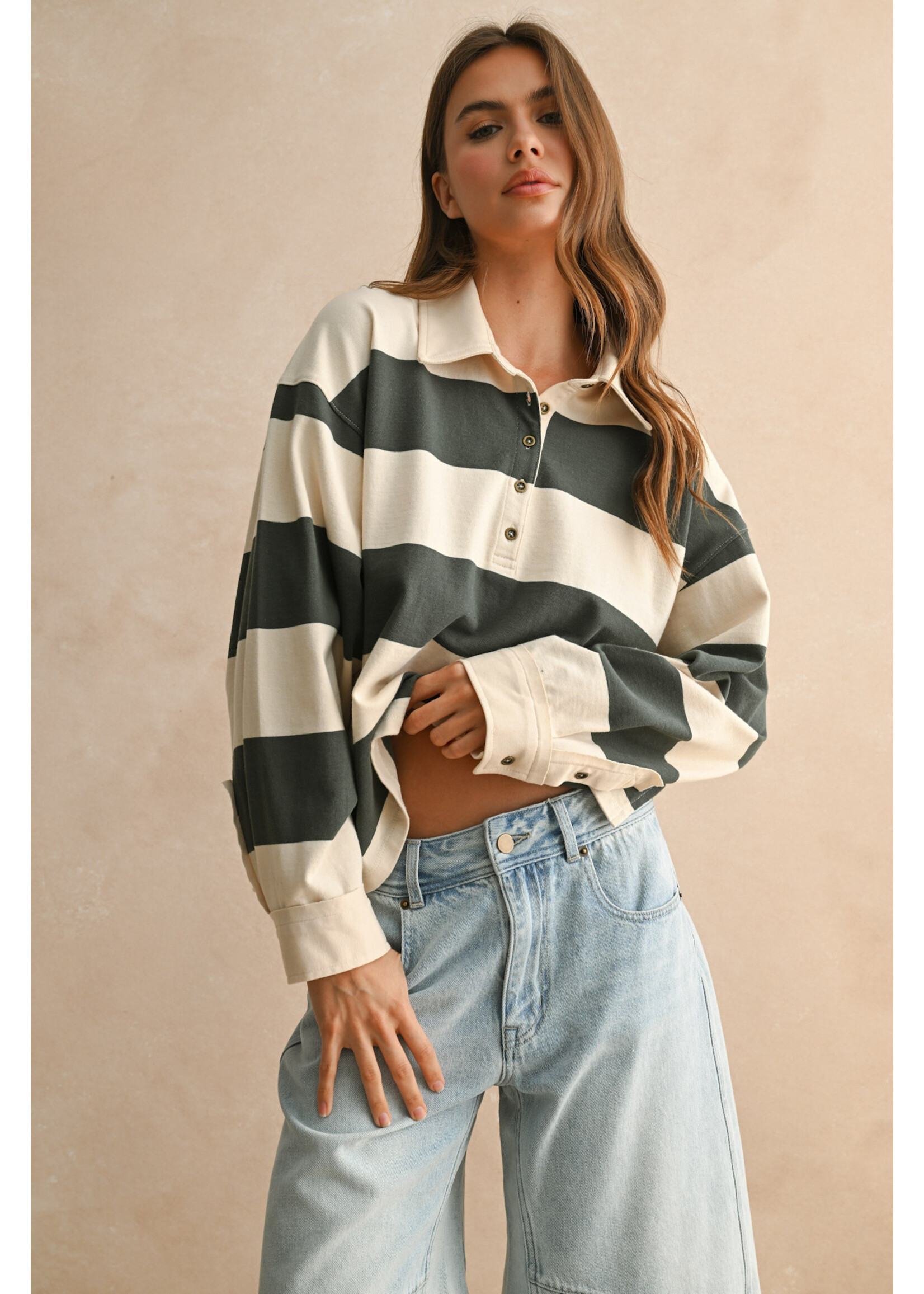 EM & ELLE Evelyn Rugby Stripe Top