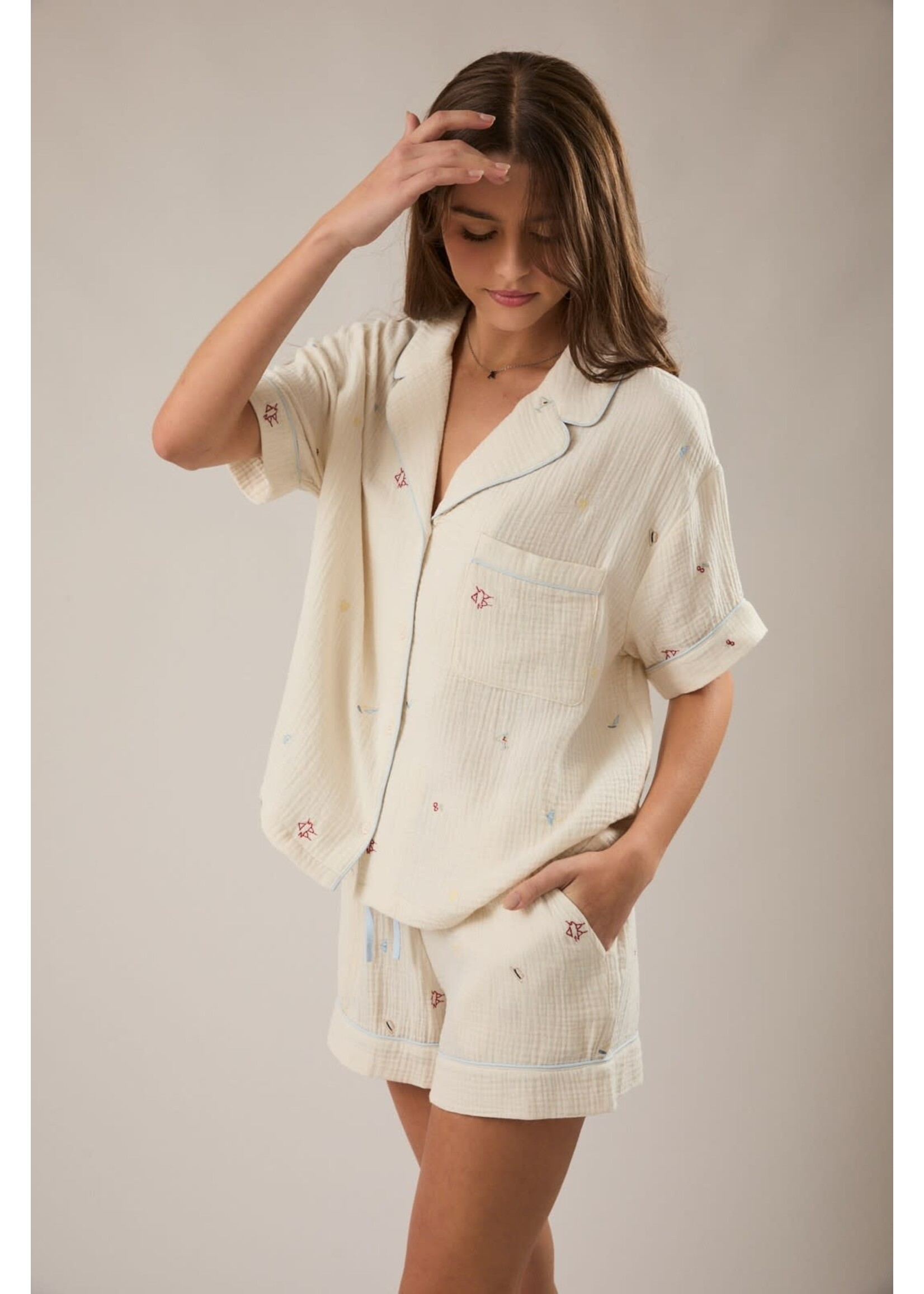 EM & ELLE Smooth Sailing PJ Top