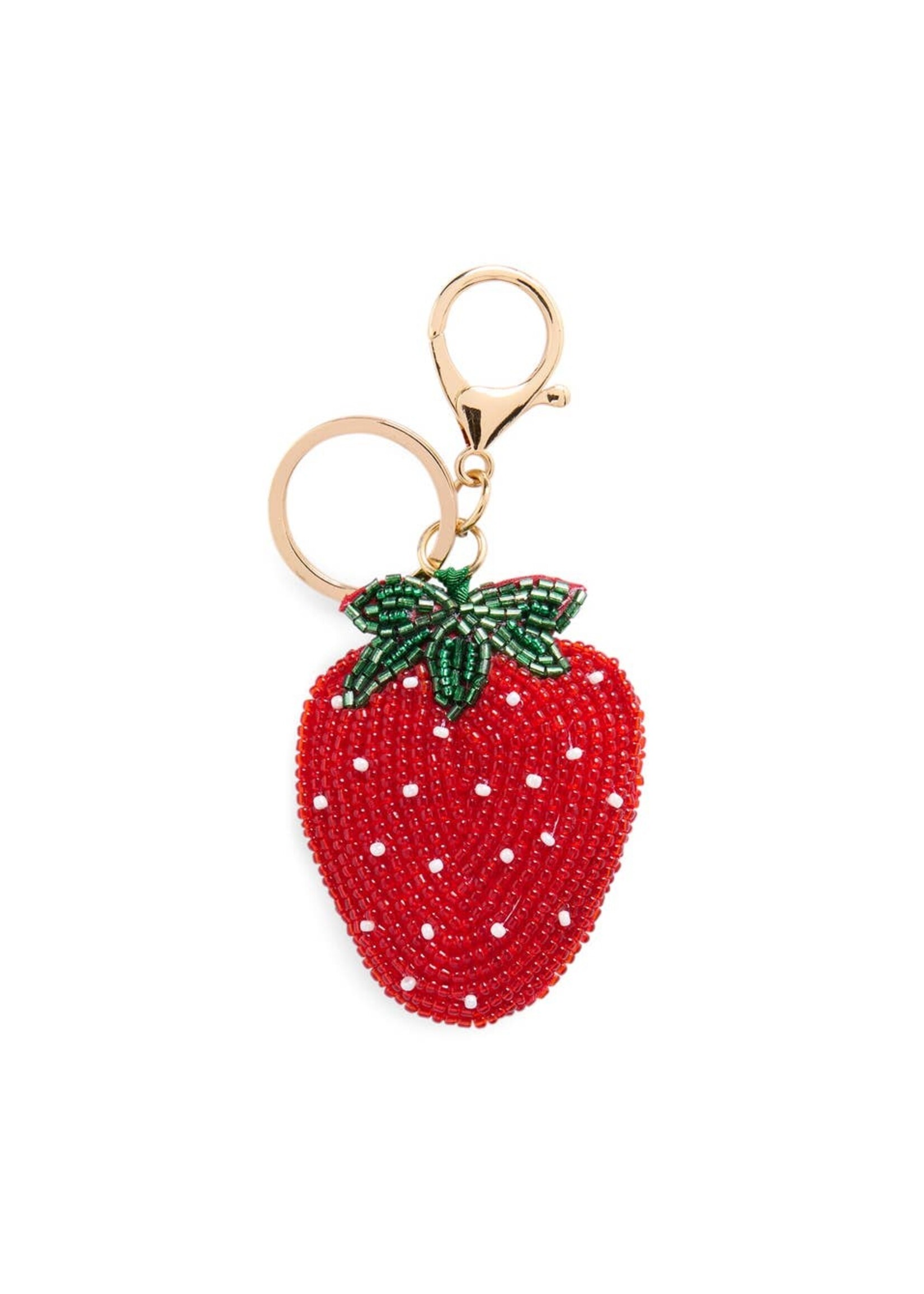 Strawberry Beaded Bag Charm/Key Ring,Red