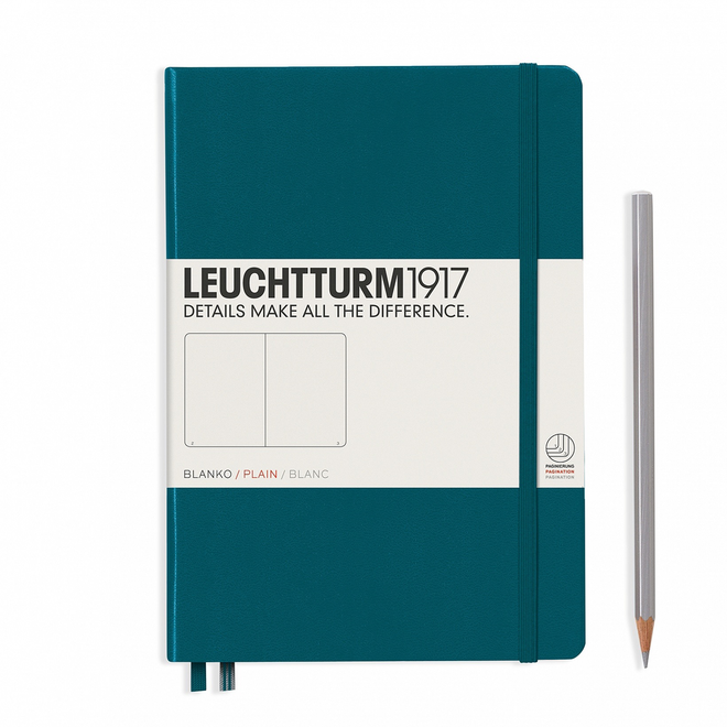 Leuchtturm1917 Notebook Medium (A5) Pacific Hardcover Plain