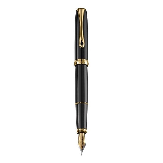 Diplomat EXCELLENCE A2 BLACK LACQUER GOLD M Fountain Pen