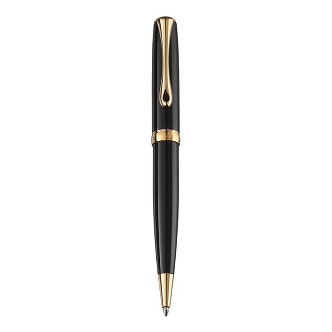 Diplomat Excellence A2 Black Lacquer Gold Trim Ballpoint