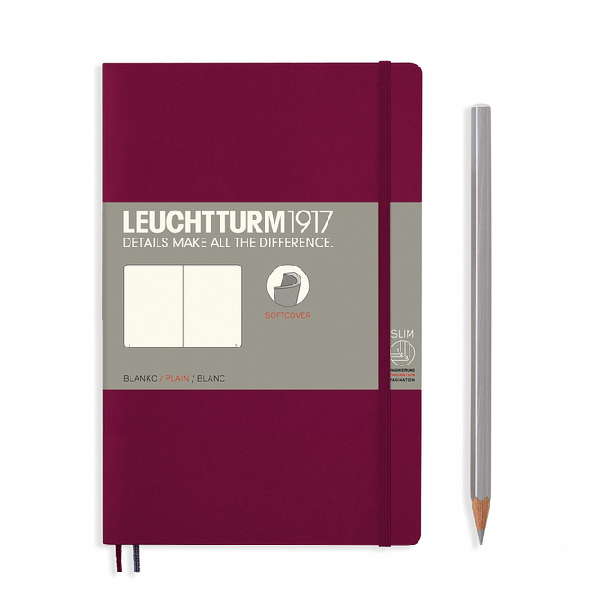 Leuchtturm1917 Notebook Softcover Paperback Plain Port-Red