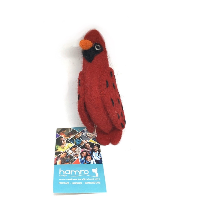 Hamro Village Felt Cardinal Hanging