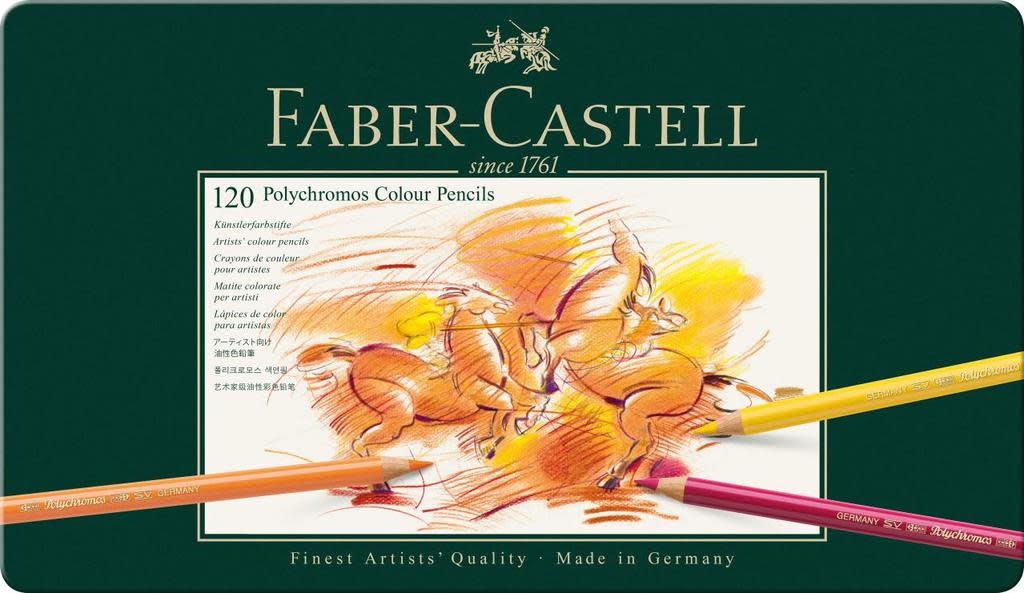 Faber Castell 120 Colour Tin Of Polychromos Coloured Pencils