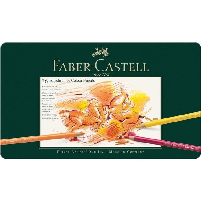 Faber-Castell Polychromos Tin of 36 Coloured Pencils