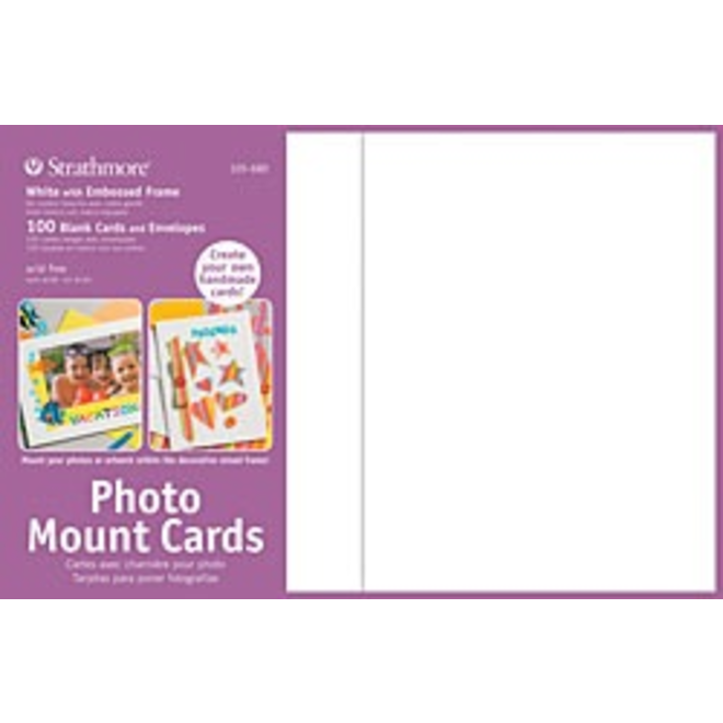 STRATHMORE PHOTO MOUNT CARDS WHITE 100PK