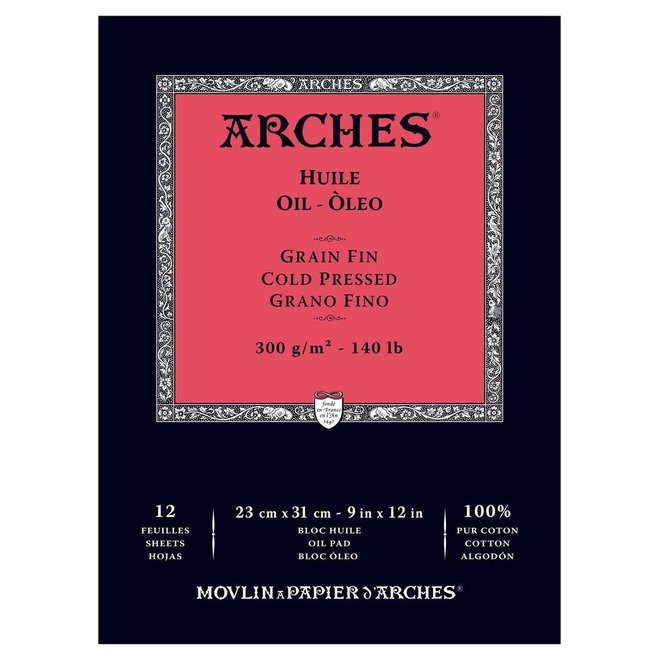 Arches Oil Paper Cold Pressed 140Lb 9X12 Pad