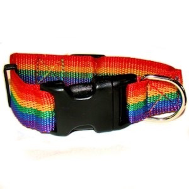 Rainbow Stripes Dog Collar