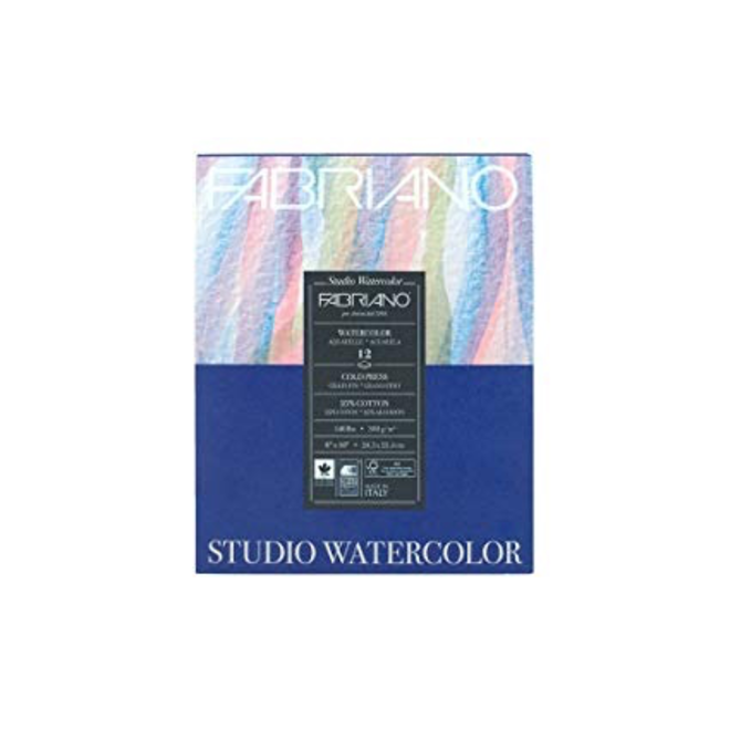 FABRIANO WATERCOLOR PAPER 140LB COLD PRESS 8X10 12 SHEETS/PAD