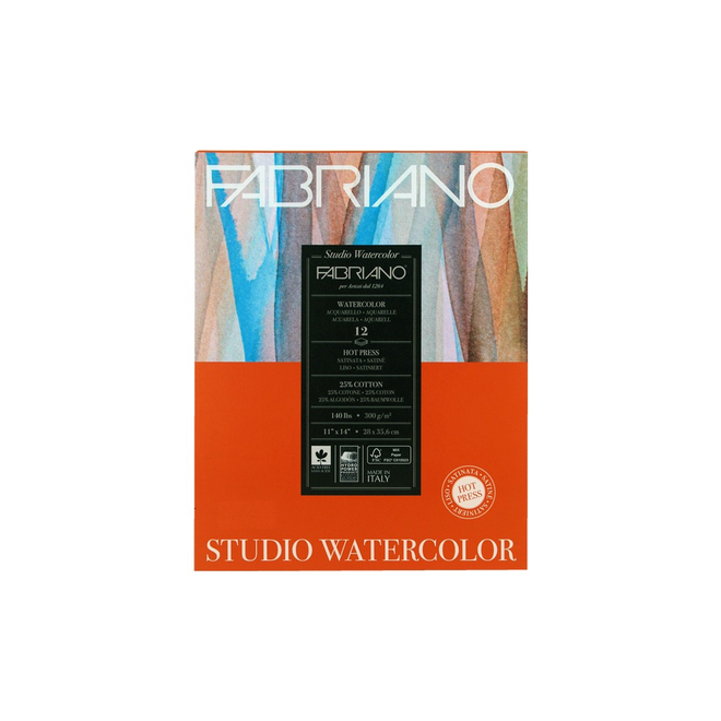 Fabriano Artist Paper: Watercolor Paper Cold Pressed 200gsm 10 Sheets 9x12,  25% Cotton