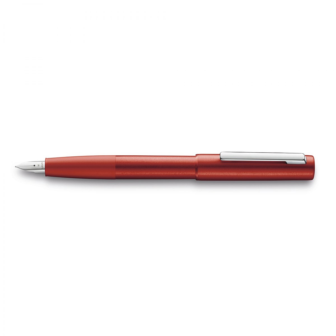 Lamy Aion Fountain Pen, Red Steel Fine