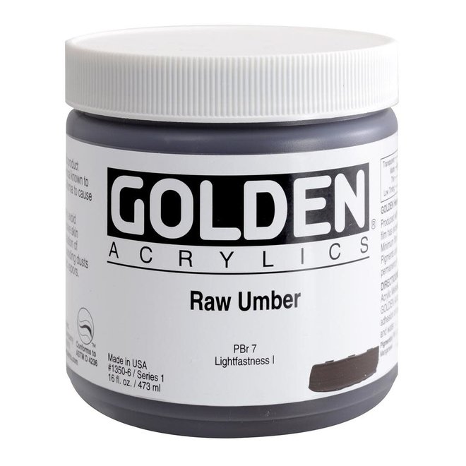Golden 16oz Raw Umber Heavy Body Series 1