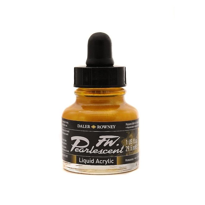 FW Pearlescent Acrylic Ink Mazuma Gold 1Oz
