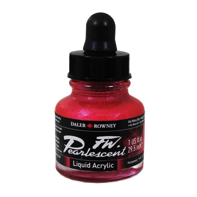 Fw Pearlescent Acrylic Ink Hot Mama Red 1Oz