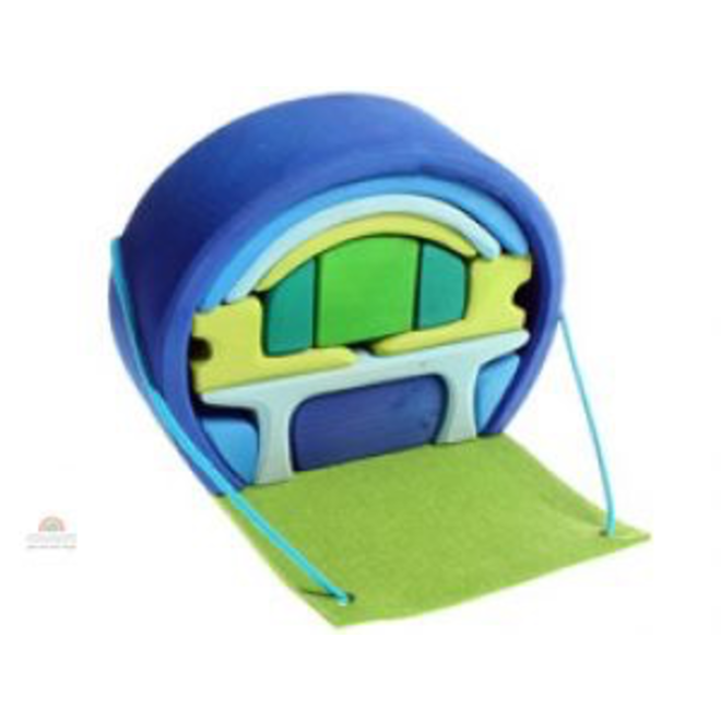 GRIMM'S SPIEL UND HOLZ MOBILE HOME BLUE GREEN