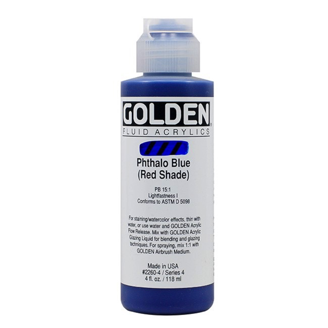Golden 4oz Fluid Phthalo Blue (Red) Series 4