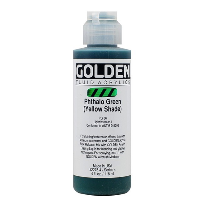 Golden 4oz Fluid Phthalo Green (Yellow) Series 4