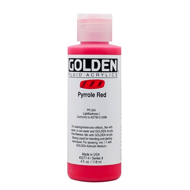 Golden 4oz Fluid Pyrrole Red Series 8