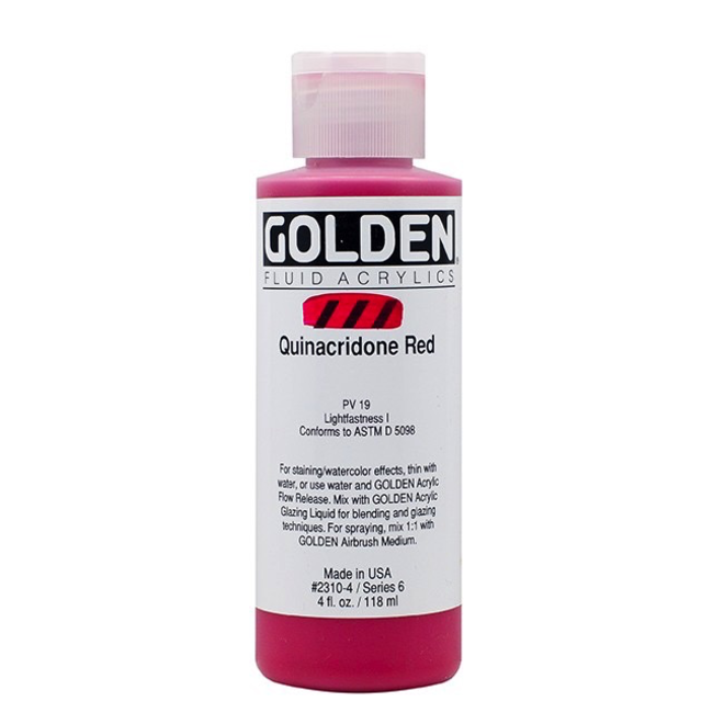 Golden 4oz Fluid Quinacridone Red Series 6