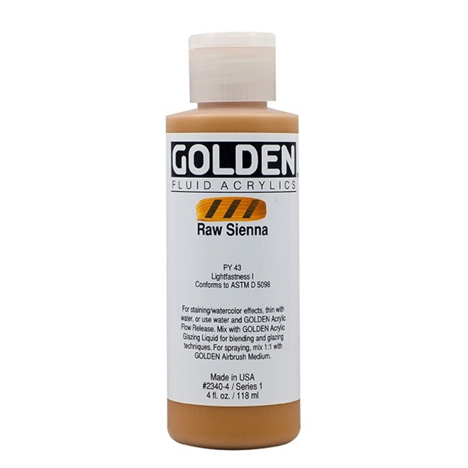 Golden 4oz Fluid Raw Sienna Series 1