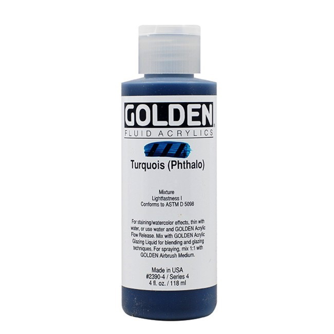 Golden 4oz Fluid Turquoise Phthalo Series 4