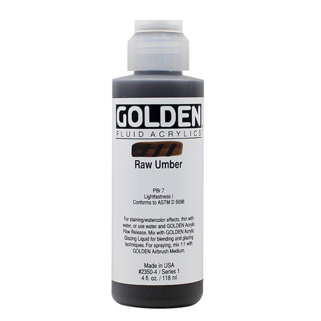 Golden 4oz Fluid Raw Umber Series 1