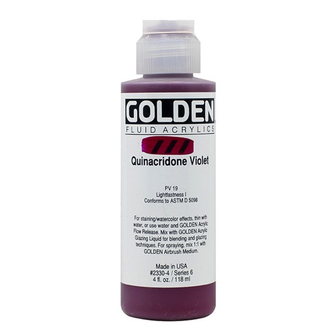Golden 4oz Fluid Quinacridone Violet Series 6