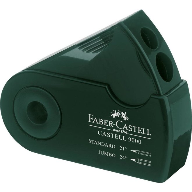 Faber Castell 9000 Two-Hole Sharpener Box Green