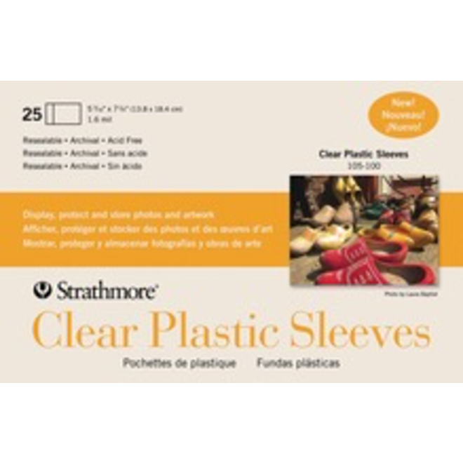 STRATHMORE CLEAR PLASTIC SLEEVES 25PK